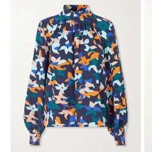 STINE GOYA - Eddy Floral Print Mock Neck Blouse  - Size M